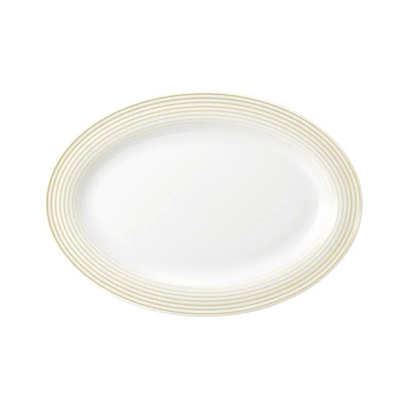 Blues, Sandbeige, Platte ovel, 25,4 x 18,1 cm