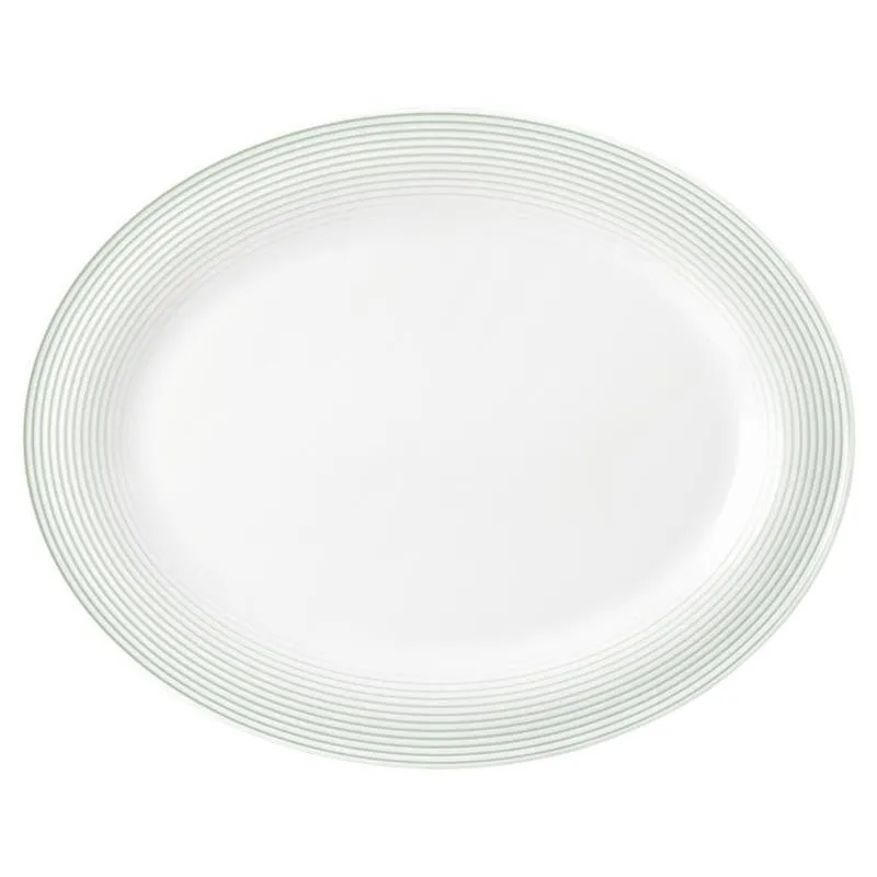 Blues, Salbeigrün, Platte ovel, 35,3 x 28 cm