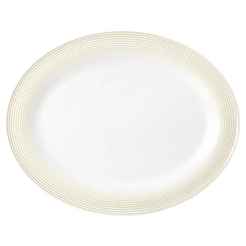 Blues, Sandbeige, Platte ovel, 35,3 x 28 cm