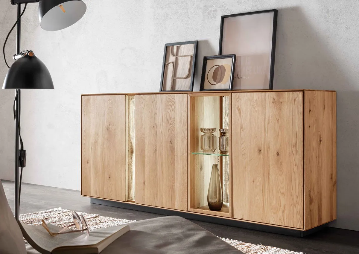 Sideboard inkl. Beleuchtung 180x80cm 'Sienna' Wildeiche geölt