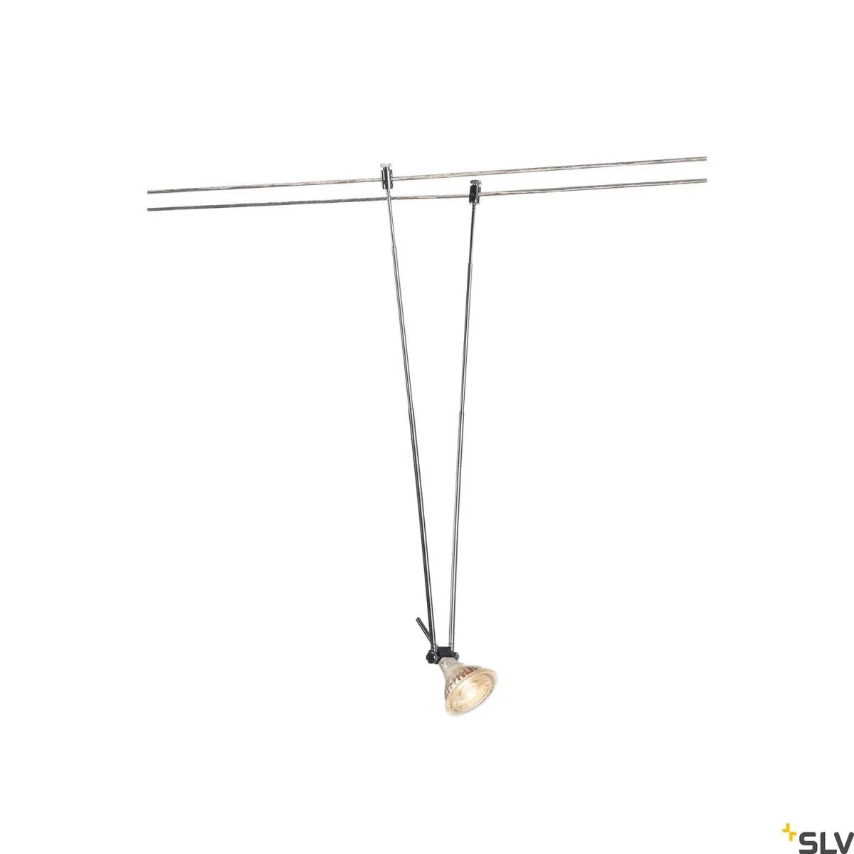 TELESKOP, Seilleuchte für TENSEO Niedervolt-Seilsystem, QR-C51, chrom, B/H/T 4,5/21-52/1 cm