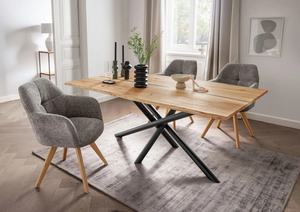 Epoxidharz Esstisch 180x100cm "Toronto" Wildeiche massiv