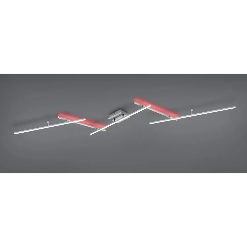 Trio Leuchten Arvin Deckenleuchte LED Nickel-Matt, 2-flammig, Fernbedienung, Farbwechsler