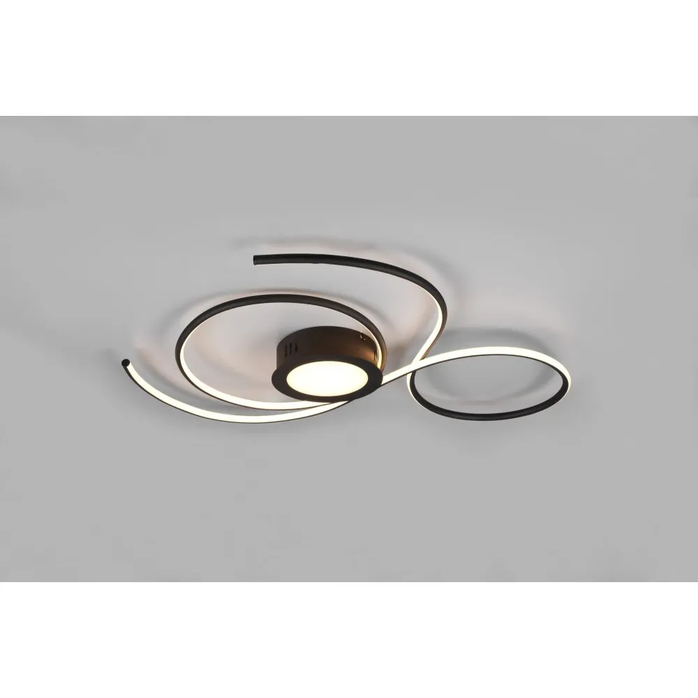 Trio Leuchten Jive Deckenleuchte LED Schwarz, 1-flammig, Fernbedienung