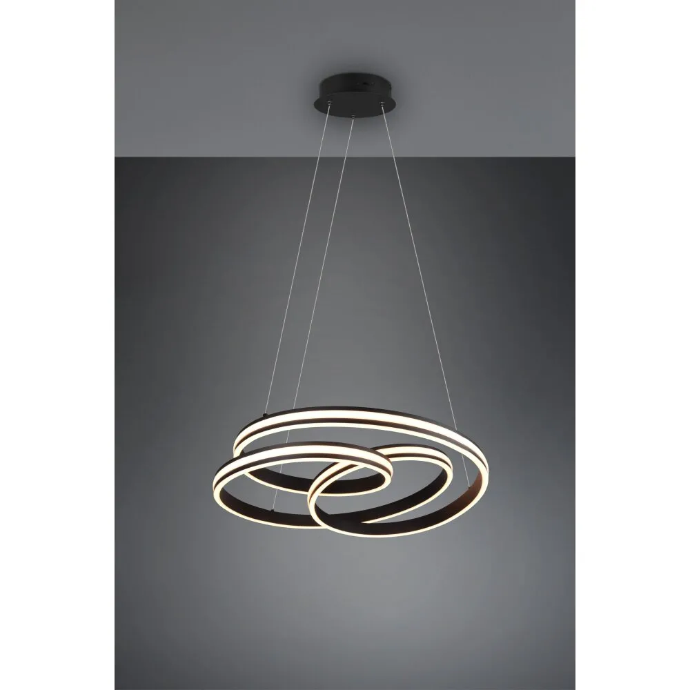 Trio Leuchten NURIA Pendelleuchte LED Schwarz, 1-flammig