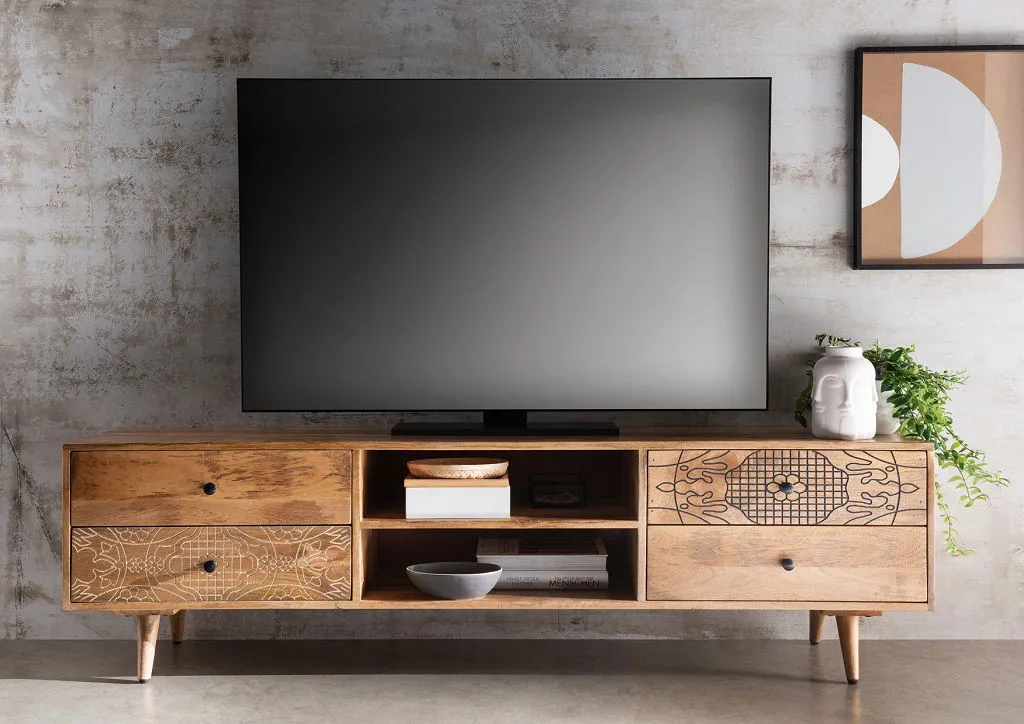 TV Board 180x50cm 'Lyn' recyceltes Mangoholz