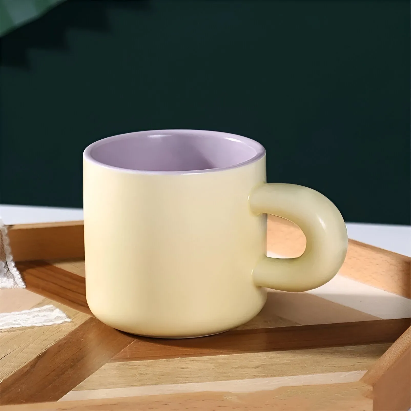 Zweifarbige Macaron Kaffeetasse