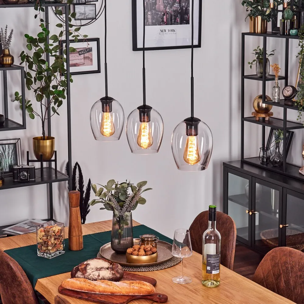 Vevino Pendelleuchte Glas 15 cm Klar, 3-flammig H3746240