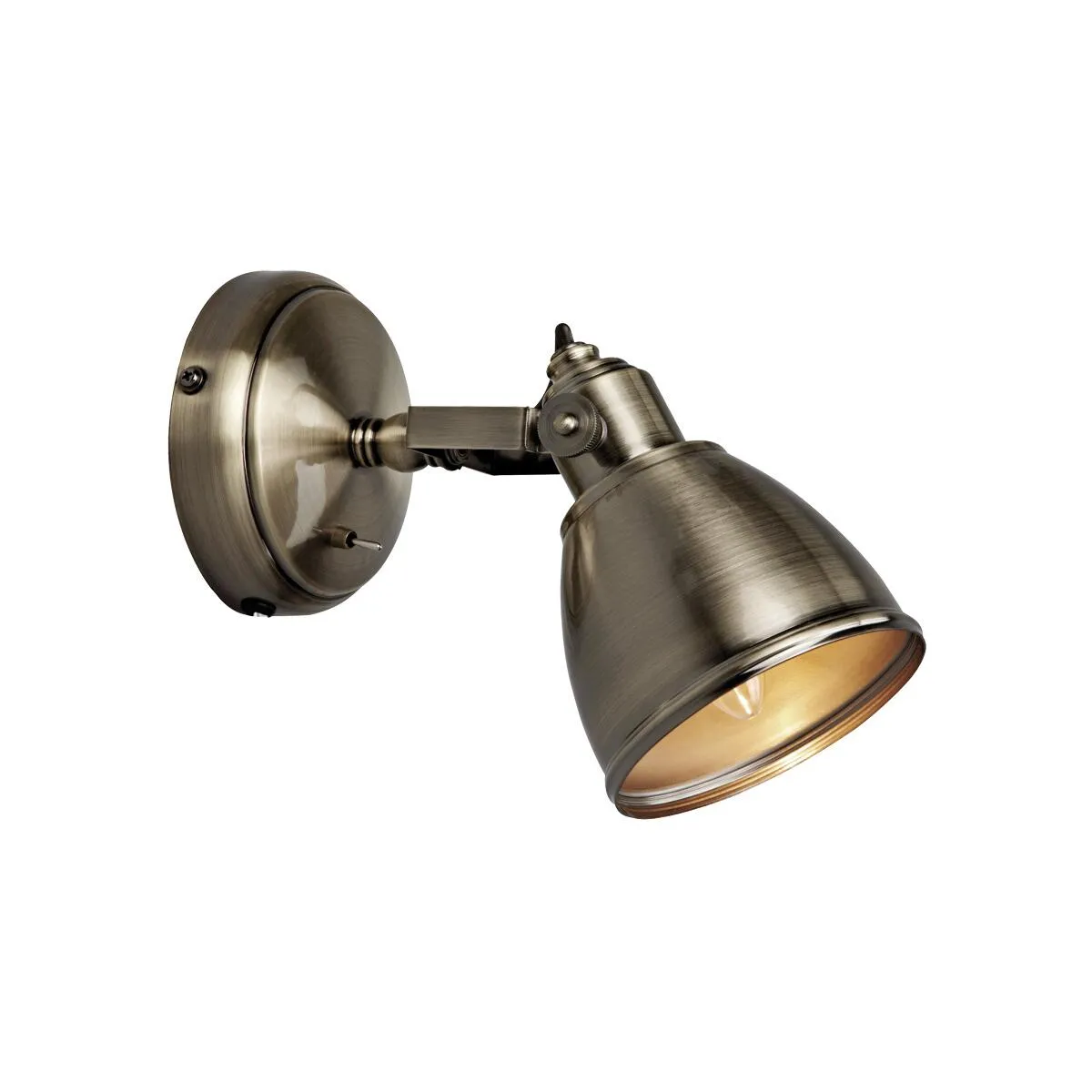 Vintage Wandspot messing antik Ø11,5 cm Retro dreh- und schwenkbar