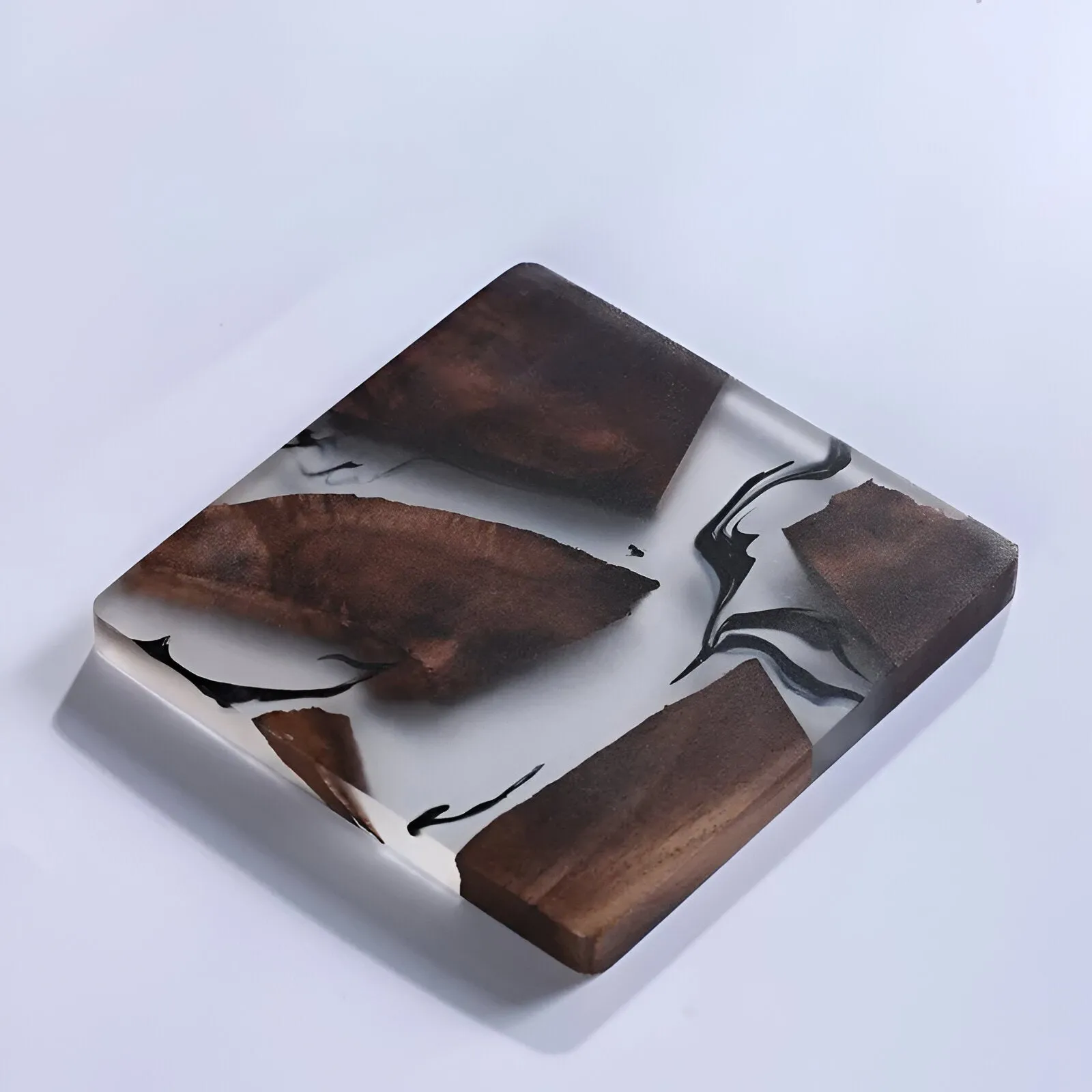 Walnuss Holz & Harz Isolierter Untersetzer