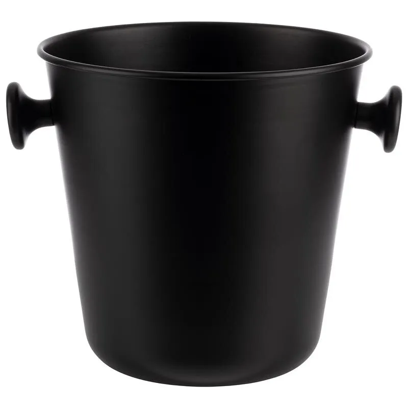 Wein- / Sektkühler aus Aluminium in schwarz mit 2 Griffen aus ABS, Ø 21,5 cm, H: 22 cm, 5 Liter