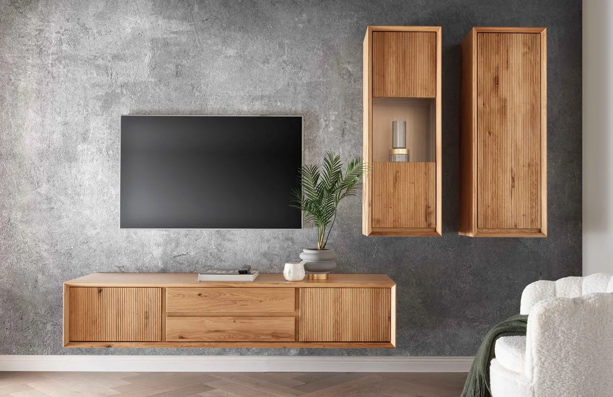 Wohnwand 'San Diego' Wildeiche geölt massiv