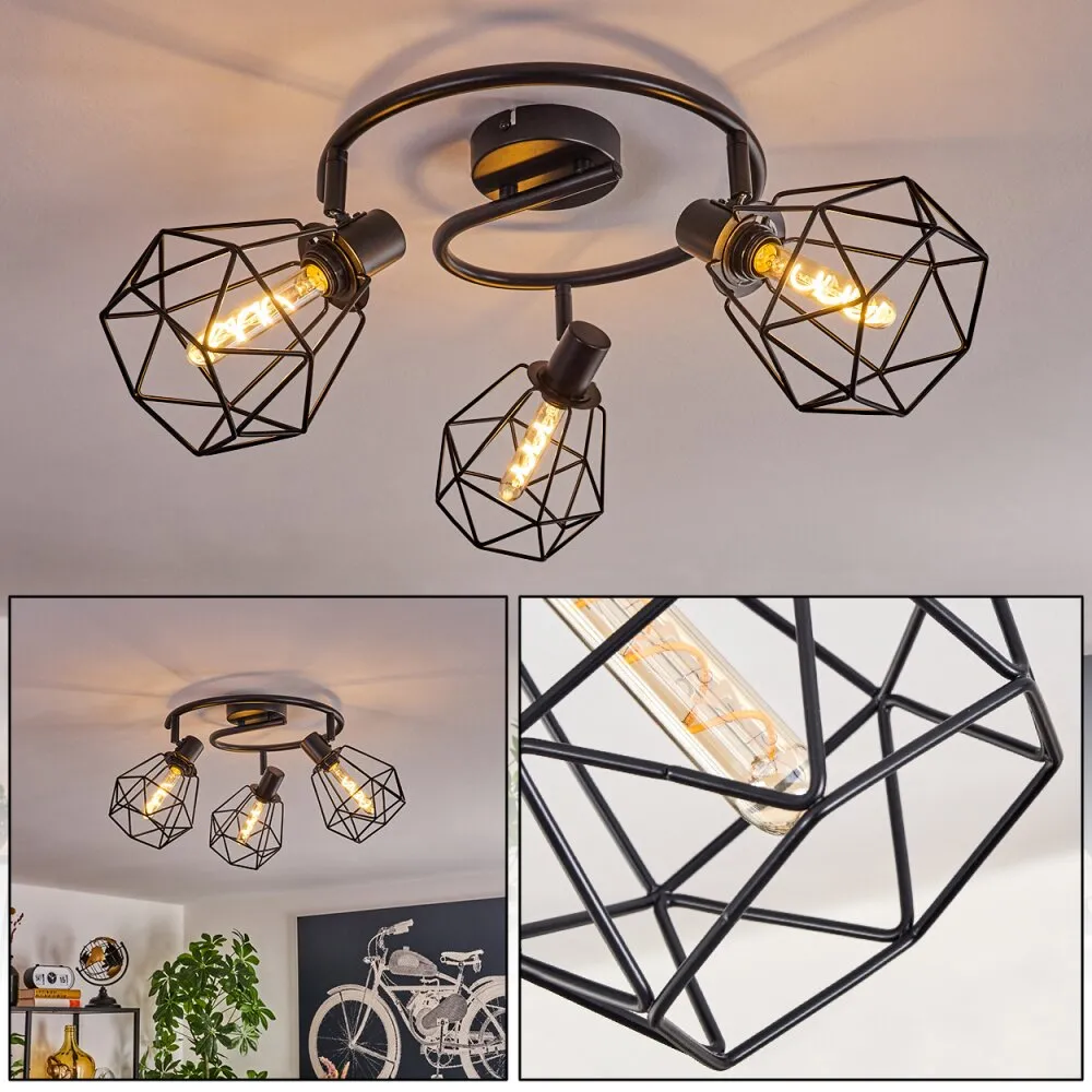 Yaak Deckenleuchte Schwarz, 3-flammig H3722527