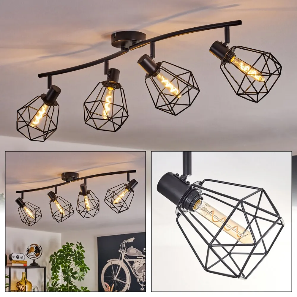 Yaak Deckenleuchte Schwarz, 4-flammig H3778630