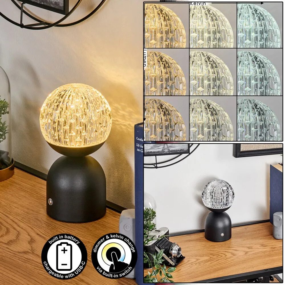 Yngered Tischleuchte LED Schwarz, 1-flammig H3820315